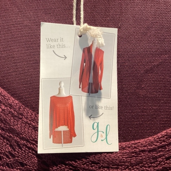 GRACE & LACE OPEN KNIT LIGHT WEIGHT TWO FIT KNIT CARDIGAN One size fits most NWT - Picture 4 of 11